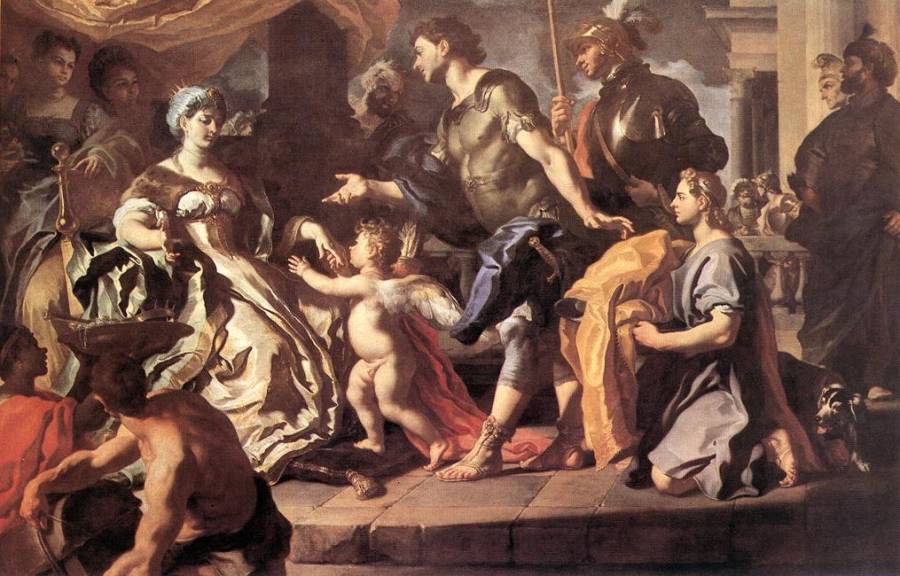 Solimena Francesco - Didon recevant Enee et Cupidon deguise en Ascagne.jpg